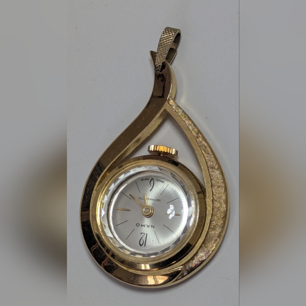 🔹(3for$20)🔹Vintage 1960s Swiss Made Mechanical Pendant Watch Antimegnetic.
